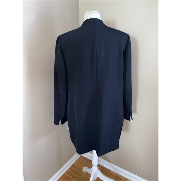 KASPER BLACK LONG LINED OPEN BLAZER JACKET POCKETS CAREER PLUS SIZE 20W - Picture 3 of 10